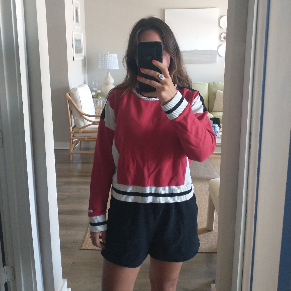 Vintage Hollister Pullover Lightweight Sweatshirt With Color Blocking And Stripe